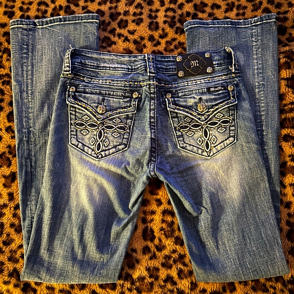 Embroidered Miss Me Blue Jeans